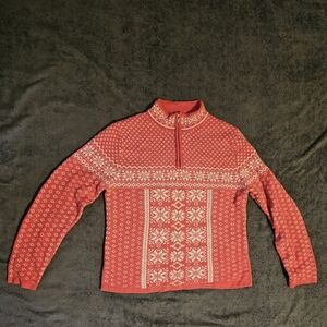 Coldwater Creek Red and White Knit Sweater